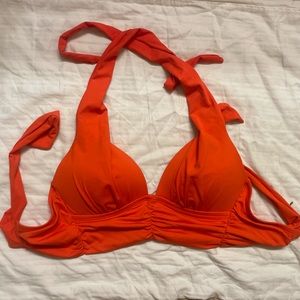 orange push up halter swimsuit top